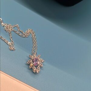 R44.  Charter Club Gold Necklace with Pink Gemstone Pendant